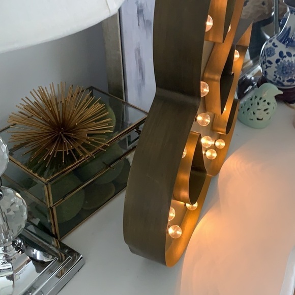 Marquee light threshold gold large‎ retro mid century modern home decor metal - Picture 16 of 16